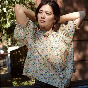 Size medium DÔEN Prairie Top - Tasha Garden Print